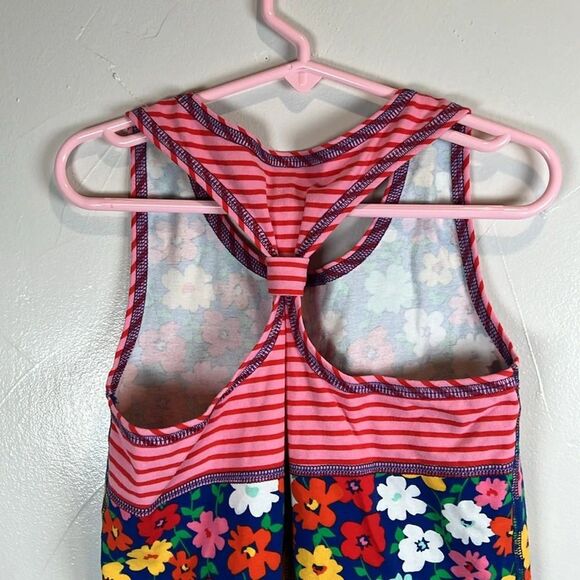 Hanna Andersson Floral Striped Racerback Shirt Size 10 - Picture 8 of 15